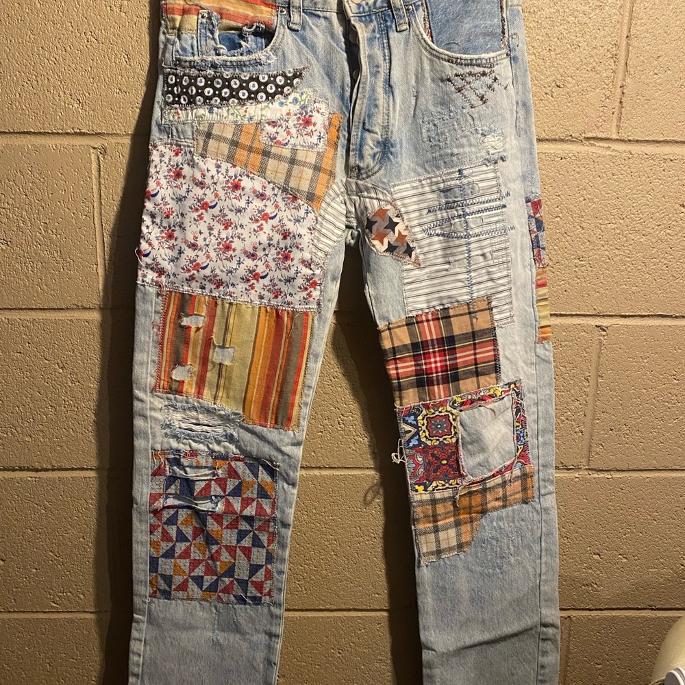 MNML Light Blue Denim with Striped Detail